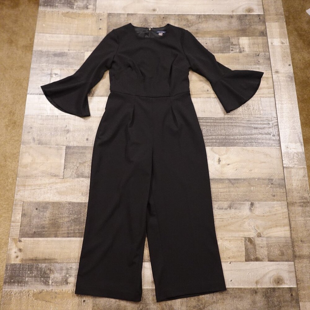 Tommy Hilfiger Bell Sleeve Wide-Leg Jumpsuit Women’s Size 4 Black – 22" Inseam